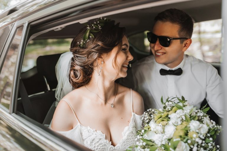 Young,Happy,Bride,And,Groom,Are,Rejoicing,After,The,Wedding